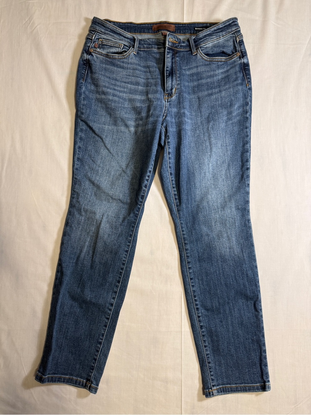Judy Blue Boyfriend Jeans Size 15/32 JB82662DK Dark Wash Stretch Non Distressed
